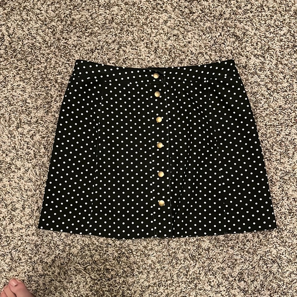 Polka dot snap skirt